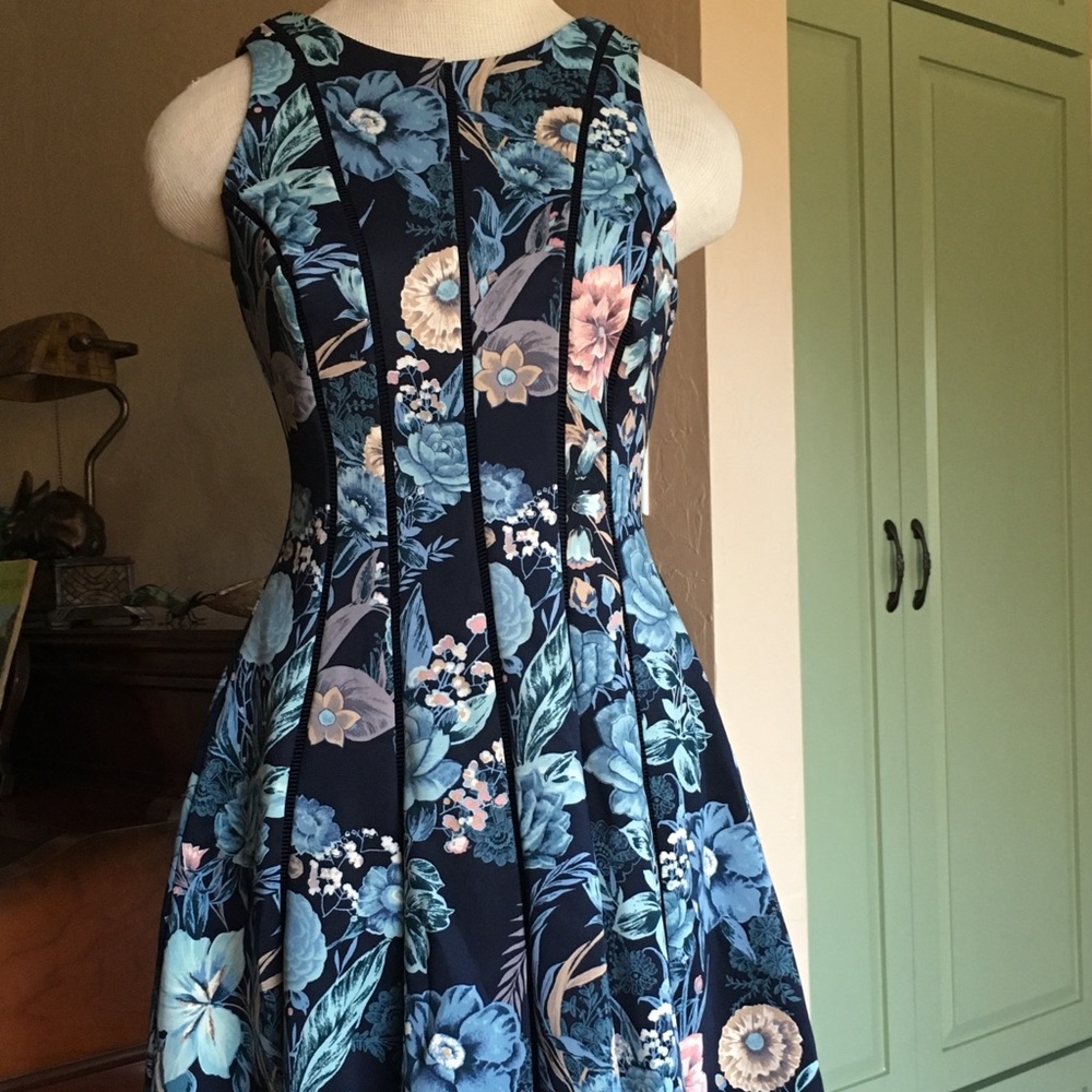 White House Black Market Pastel Floral Dress Sz 2